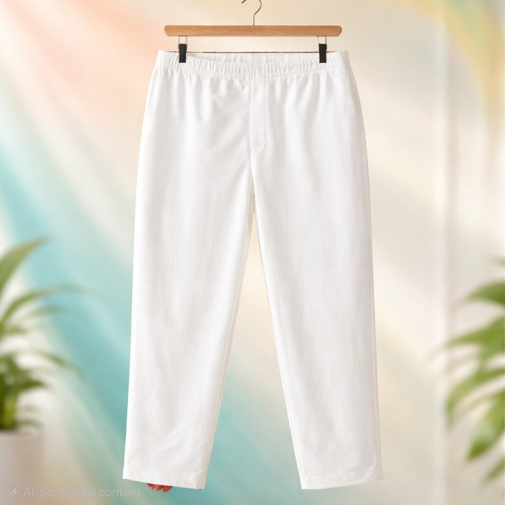 Eileen Fisher 3X Ivory Slim Ankle Pants Washable Flex Ponte NWT RV 198